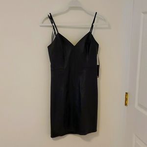 Black dress looks like leather